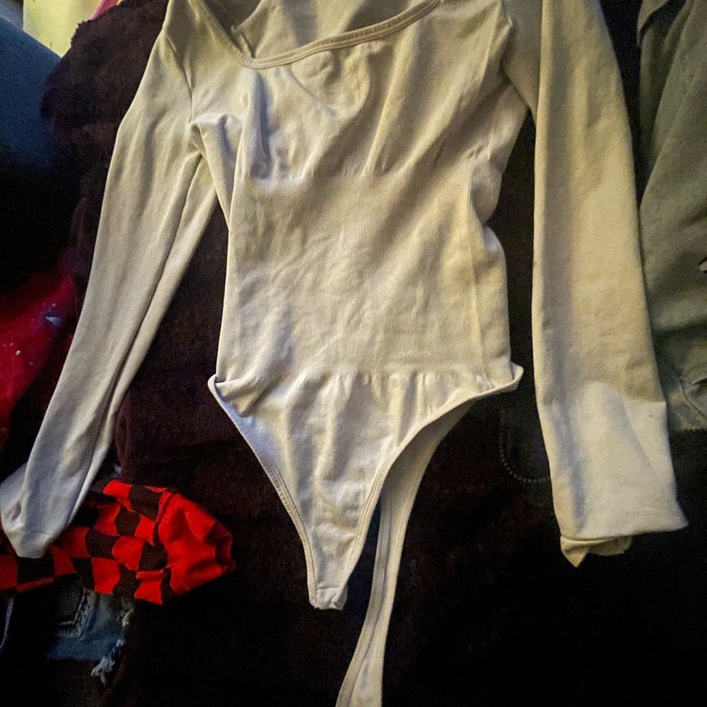 Kids Long Sleeve White One-Piece Bodysuit